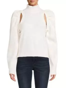 Свитер в рубчик с вырезом Design 365 Winter white