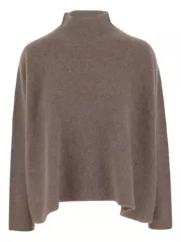 Свитер в рубчик с высоким воротником GIORGIO ARMANI, коричневый