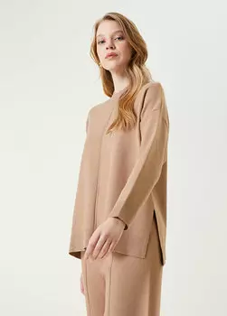 Свитер в рубчик светло-коричневого цвета Beymen