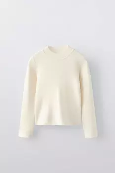 Свитер в рубчик ZARA, белый