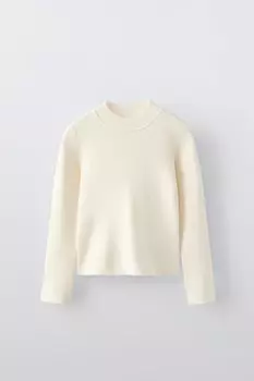Свитер в рубчик ZARA, белый