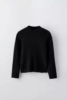Свитер в рубчик ZARA, черный