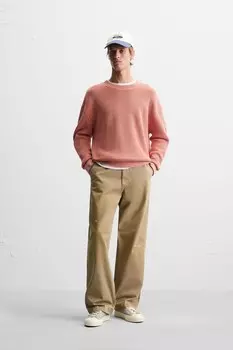 Свитер в рубчик ZARA, оранжевый