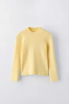 Свитер в рубчик ZARA, светло-желтый