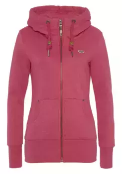 Свитер в стиле Ragwear "Sweatshirt NESKA ZIP", с высоким воротником, капюшоном и практичными боковыми карманами, цвет Magenta