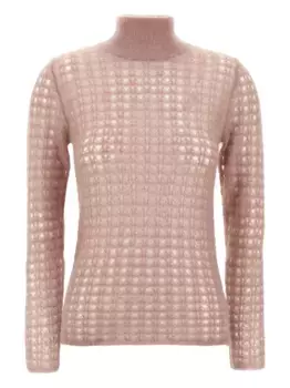 Свитер в технике кроше с высоким воротником Fabiana Filippi, нейтральный