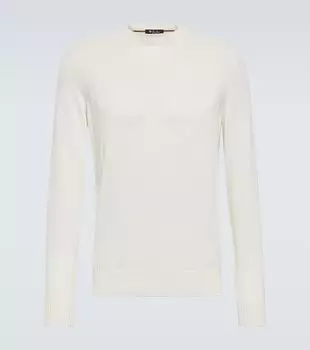 Свитер Warwik из хлопка и шелка Loro Piana, белый