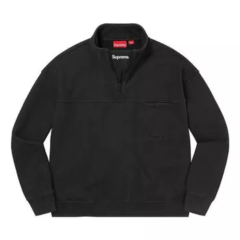 Свитер washed half zip pullover 'black' Supreme, черный