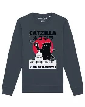 Свитер Watapparel Sweatshirt Catzilla, антрацит