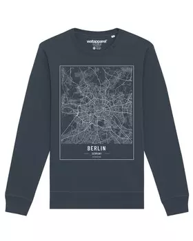 Свитер Watapparel Sweatshirt City maps Berlin Landkarte, антрацит