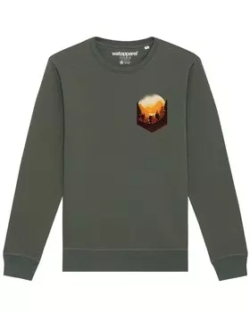 Свитер Watapparel Sweatshirt Hiking in the mountains, темно-зеленый