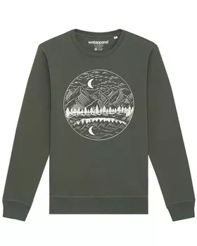 Свитер Watapparel Sweatshirt Mountains by night, хаки