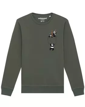 Свитер Watapparel Sweatshirt Pocket Pandas, оливковый