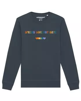 Свитер Watapparel Sweatshirt Spread Love not Hate, антрацит