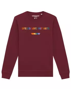 Свитер Watapparel Sweatshirt Spread Love not Hate, бордовый
