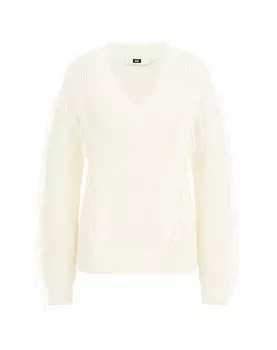 Свитер WE Fashion, слоновая кость
