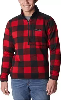 Свитер Weather II с молнией 1/2 с принтом Columbia, цвет Mountain Red Check Print