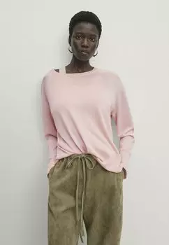 Свитер With A Crew Neck Massimo Dutti, розовый