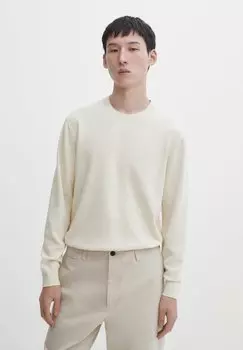 Свитер With Crew Neck Massimo Dutti, бежевый