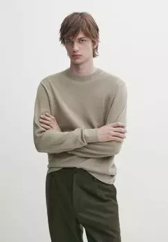 Свитер With Crew Neck Massimo Dutti, коричневый