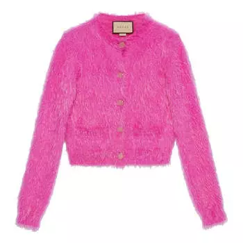 Свитер (WMNS) Gucci Brushed Wool Knit Cardigan 'Pink', розовый