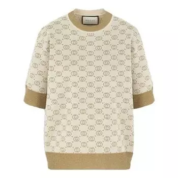 Свитер (WMNS) Gucci G Jacquard Wool Mid-Sleeve Sweater For Yellow 605920-XKAHT-8007
