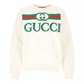 Свитер (WMNS) GUCCI SS20 Logo Oversized Sweater 'Cream', желто-коричневый