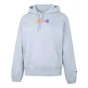 Свитер (WMNS) PUMA Downtown Logo Hoodie 'Teal'