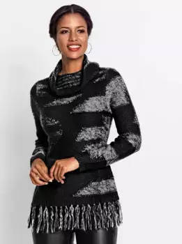 Свитер-водолазка Inspirations "Пуловер" Inspirationen, черно-белый