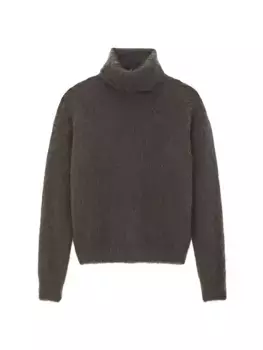 Свитер-водолазка из мохера Saint Laurent, коричневый