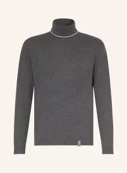 Свитер-водолазка из шерсти мериноса COLOURS & SONS, темно-серый