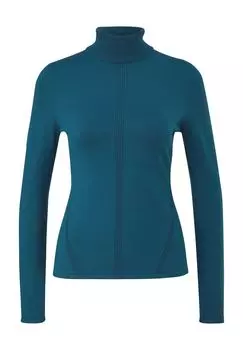 Свитер, водолазка, однотонный, женский comma,, цвет Blue Green