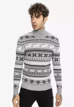 Свитер-водолазка RedBridge "Бёртон" с приталенным воротником, серый