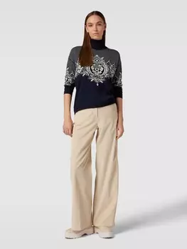 Свитер-водолазка со сплошным узором, модель «РОЗЕНДАЛЬ» Dale of Norway, темно-синий