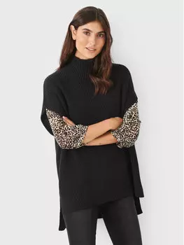 Свитер-водолазка свободного кроя Part Two, черный