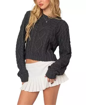 Свитер вязанной вязки Edikted Poppy, серый