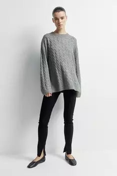Свитер вязанной вязки Mom H&M, серый