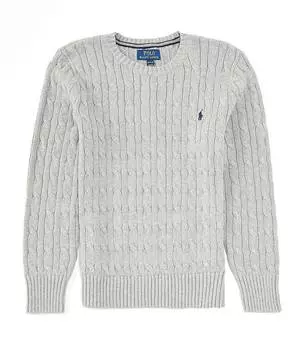 Свитер вязанной вязки с длинными рукавами Polo Ralph Lauren Big Boys 8-20, серый