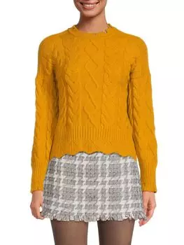 Свитер вязанной вязки с круглым вырезом Pinko, цвет Golden Yellow