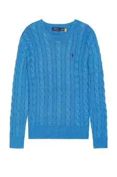 Свитер вязанной вязки с круглым вырезом Polo Ralph Lauren, цвет Blue Orbit