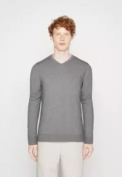 Свитер вязаный BERG Selected Homme, цвет medium grey melange