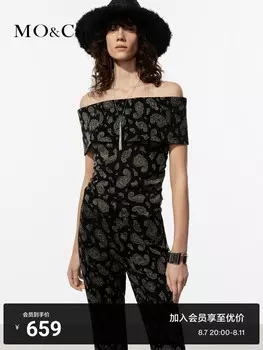 Свитер вязаный Moco с открытыми плечами и узором, черный / белый