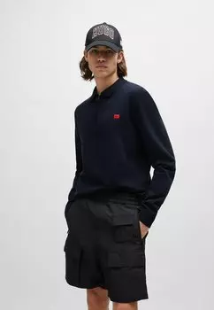 Свитер вязаный SAN PEER-C HUGO, цвет dark blue ten