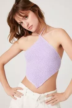 Свитер-вязаный топ с платком и бретельками на бретельках Forever 21, лавандовый