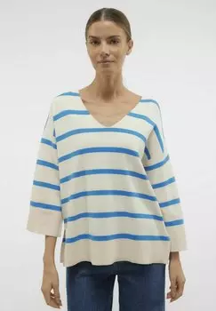 Свитер вязаный VMSABA 3/4 V-NCK STRIPE GA NOOS Vero Moda, цвет birch