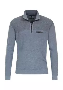 Свитер вязаный, воротник тройник, манжеты в рубчик, мужской CASAMODA, синий
