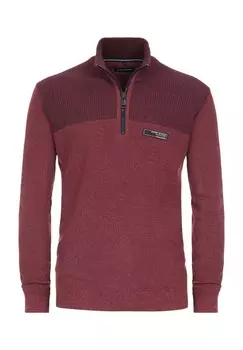 Свитер вязаный, воротник тройник, манжеты в рубчик, мужской CASAMODA, красный