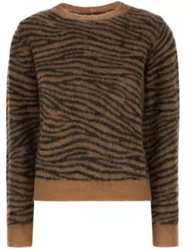 Свитер вязки интарсия MAX MARA, коричневый