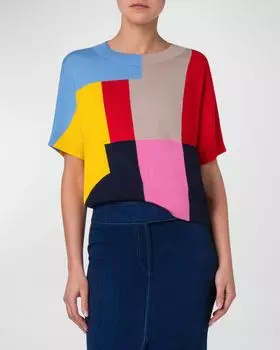 Свитер вязки интарсия NYC из смеси кашемира NYC Akris punto, цвет Multicolor