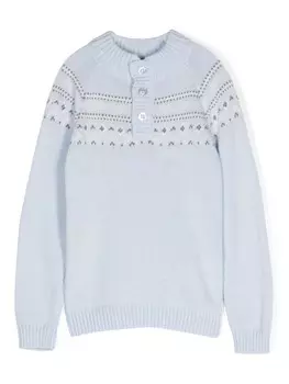 Свитер вязки интарсия Patachou, синий